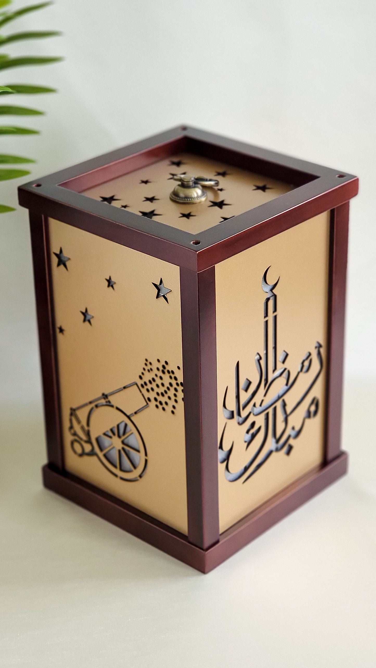 Wooden 4-sided Ramadan Lantern