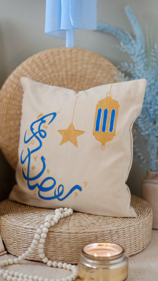 Set of 2 Ramadan Kareem Blue Pillow Covers