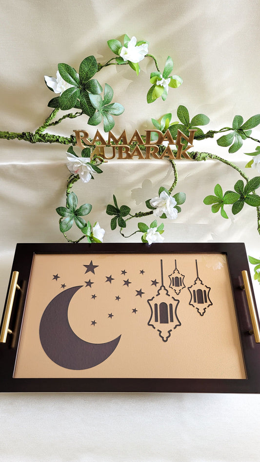 Ramadan/Eid Wooden & Acrylic Serving Tray