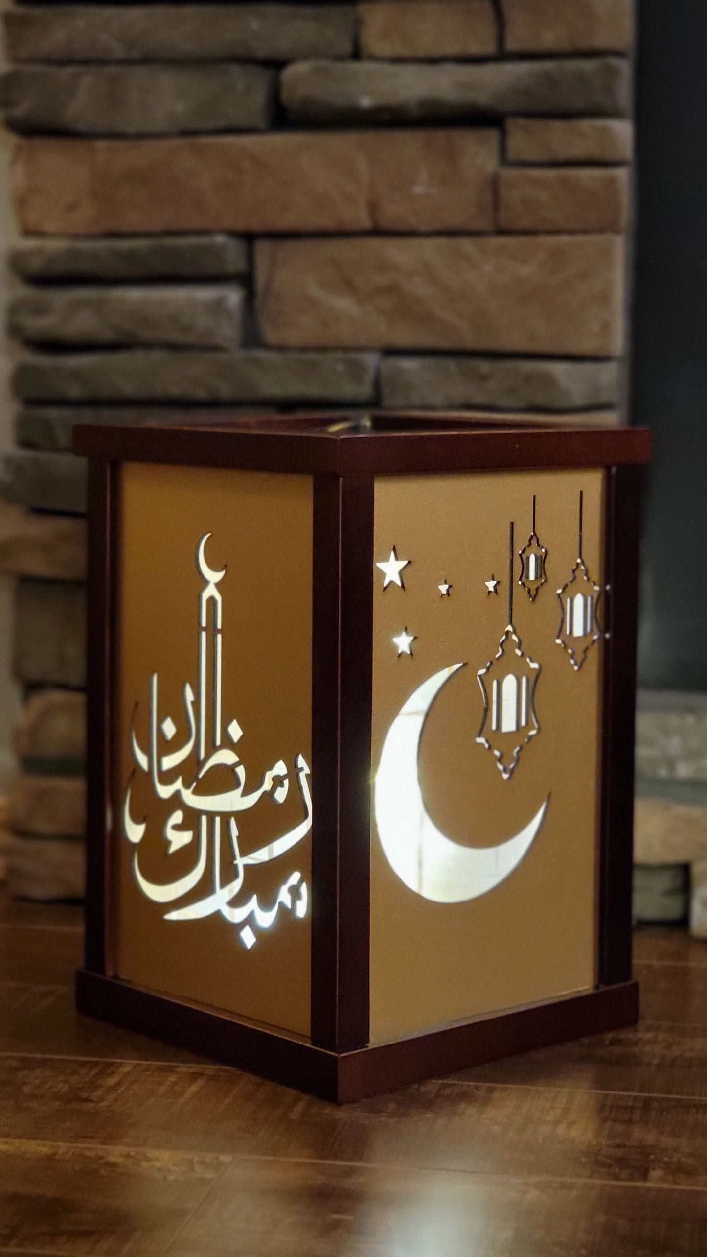 Wooden 4-sided Ramadan Lantern